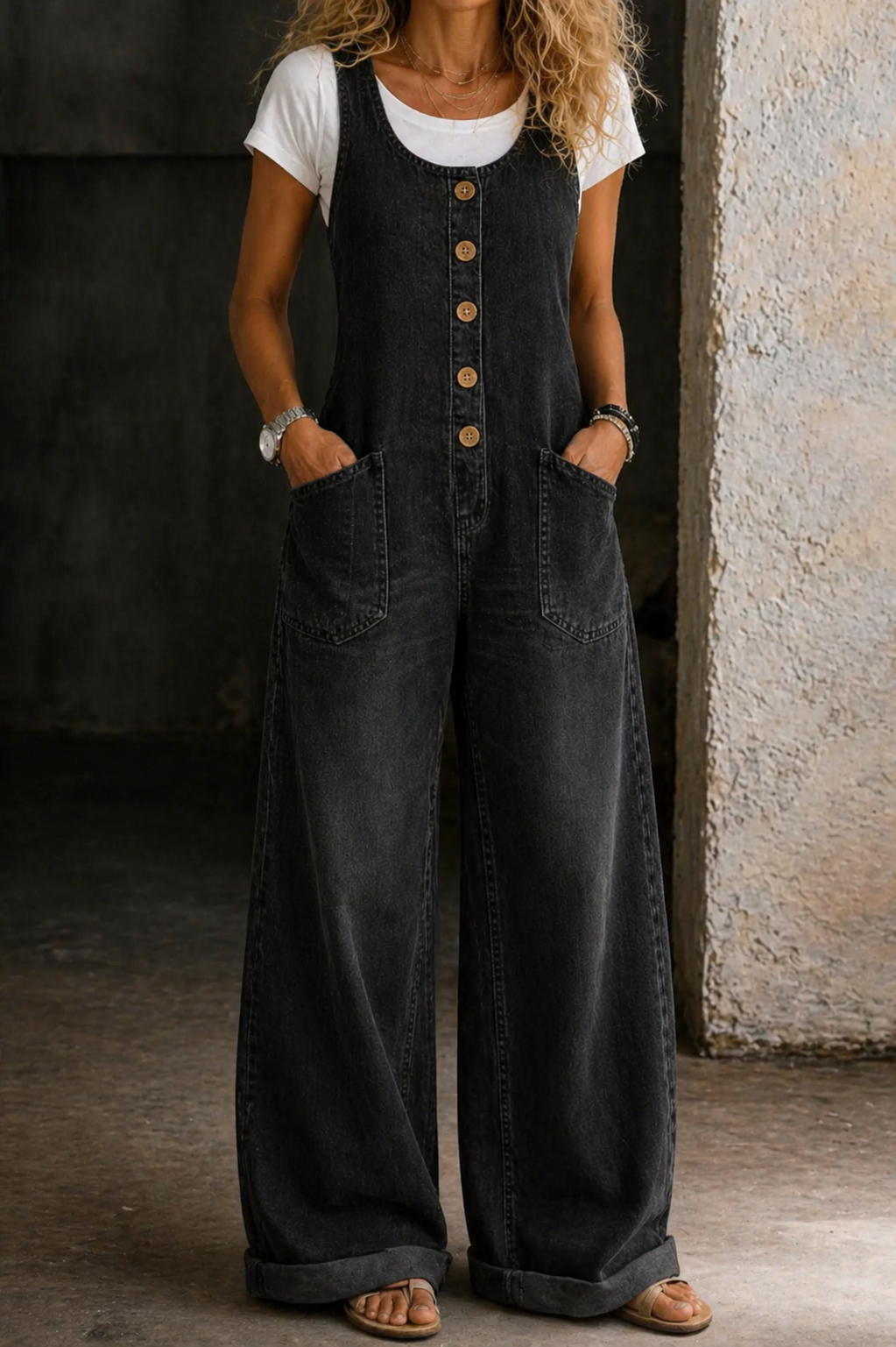Margit - Salopette vintage in cotone lavato — 2