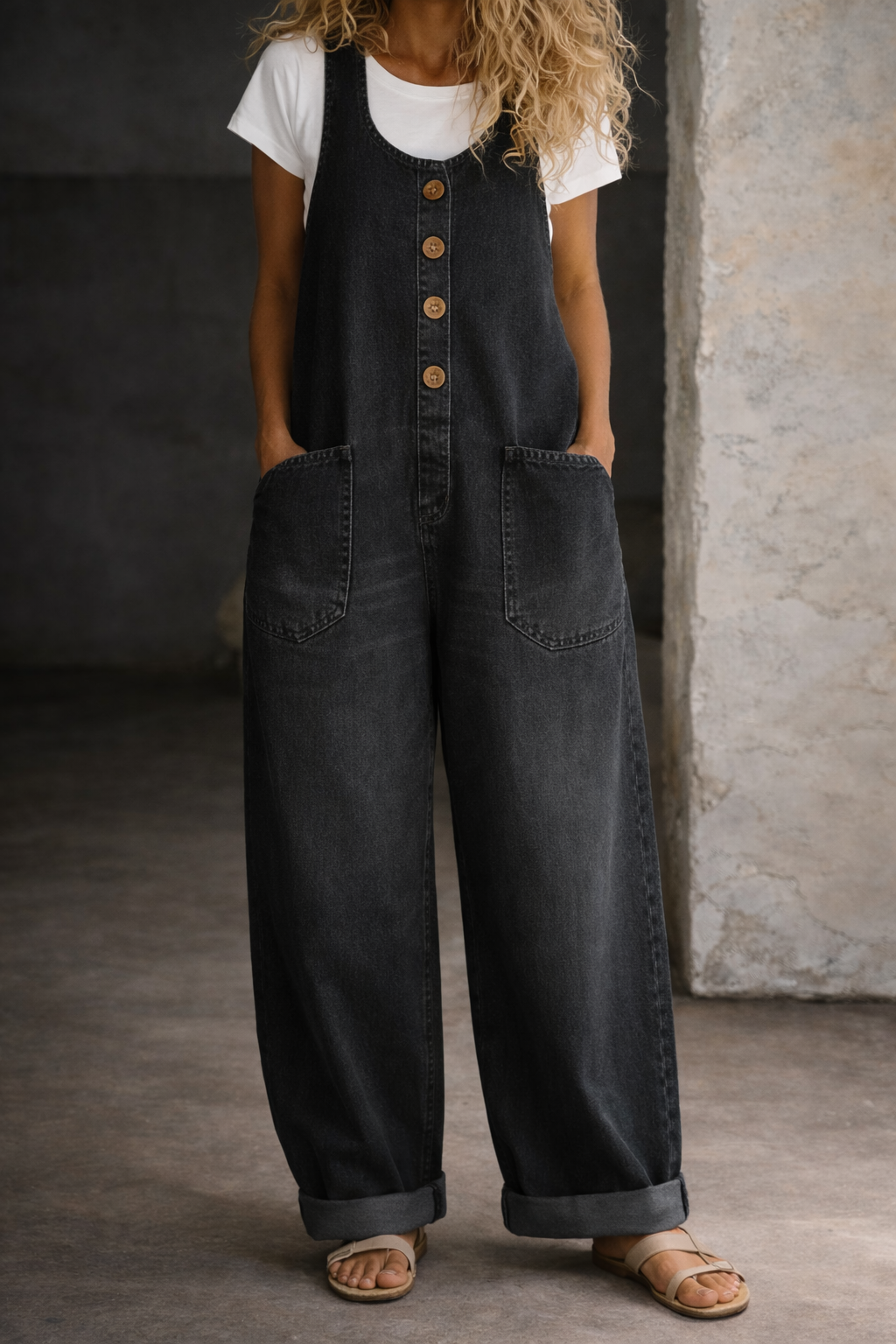 Margit - Salopette vintage in cotone lavato — 3