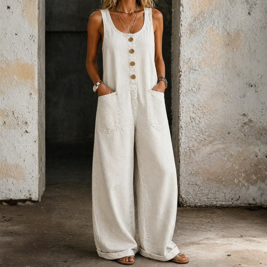 Margarete - Salopette in denim dal lavaggio vintage — 1