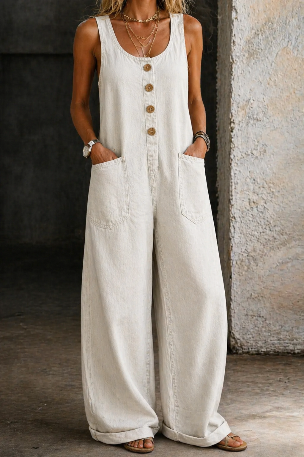 Margarete - Salopette in denim dal lavaggio vintage — 2