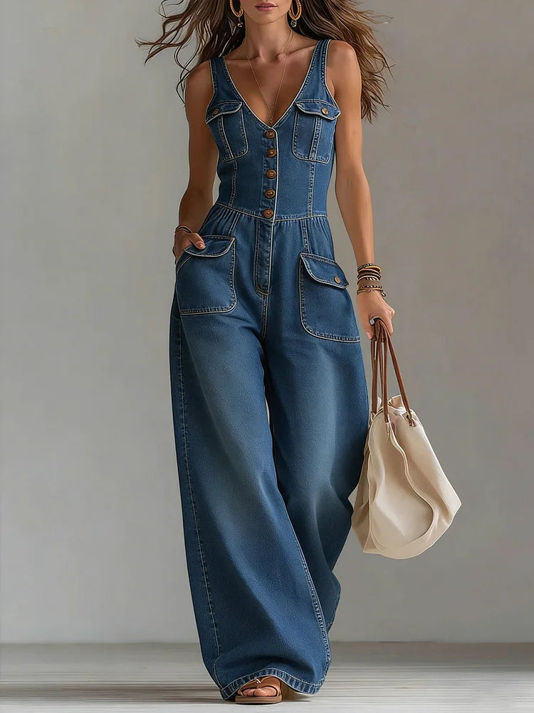 Magdalena - Salopette in denim casual — 2