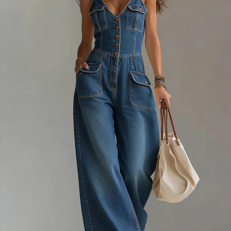 Magdalena - Salopette in denim casual — 2