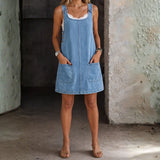Lisbeth - Abito casual in denim a canotta — 1