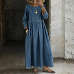 Lieselotte - Abito in denim con colletto alla Peter Pan — 1