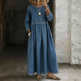 Lieselotte - Abito in denim con colletto alla Peter Pan — 1