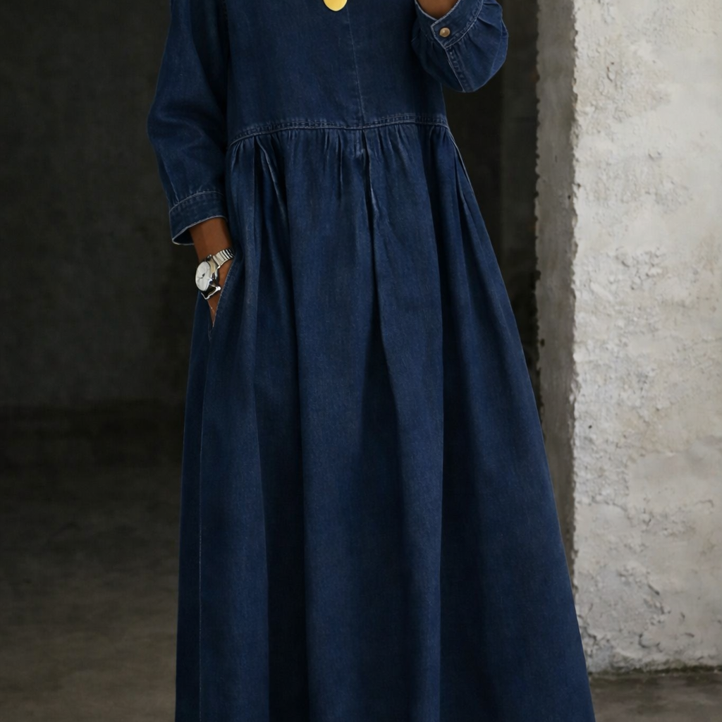 Lieselotte - Abito in denim con colletto alla Peter Pan — 3
