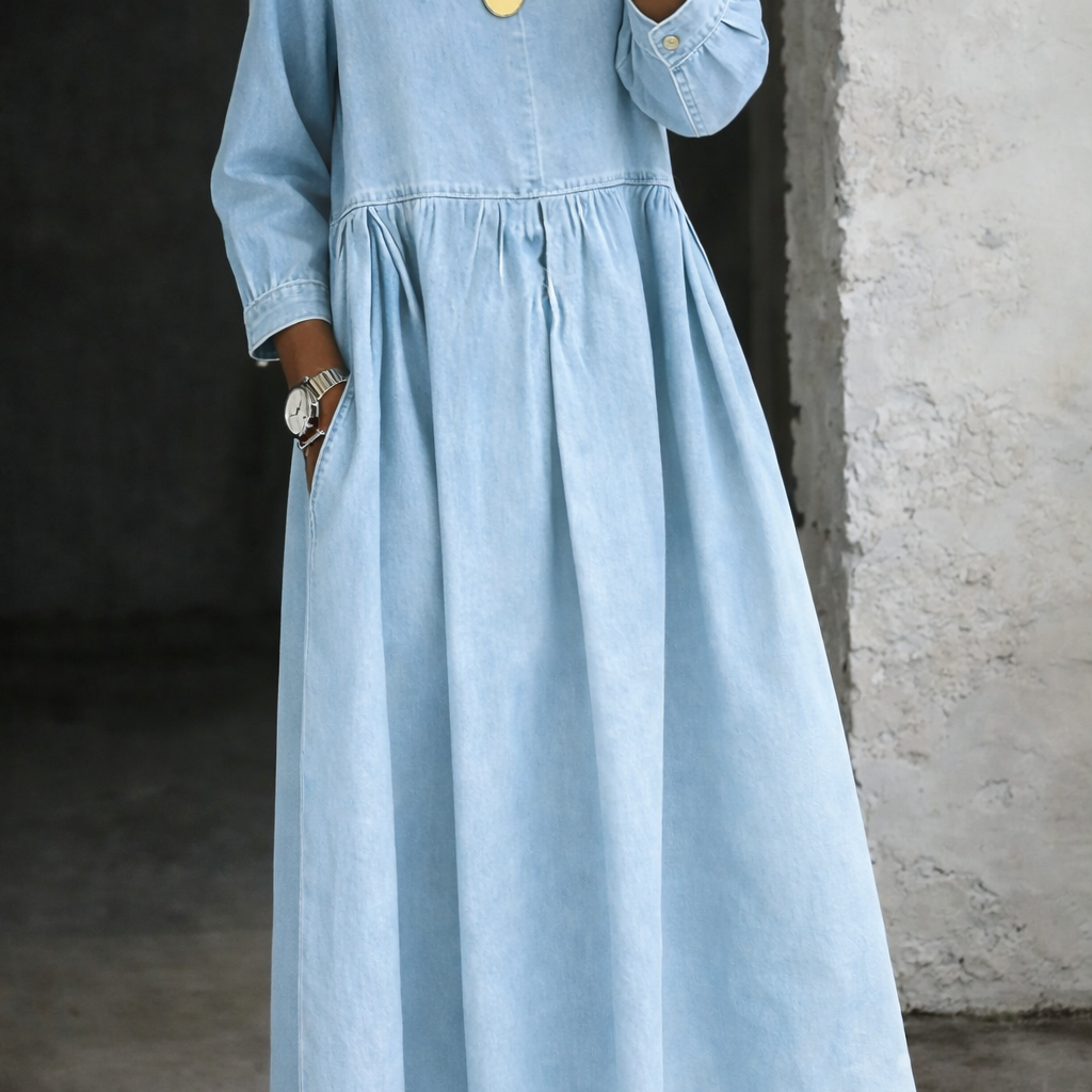 Lieselotte - Abito in denim con colletto alla Peter Pan — 6