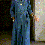 Lieselotte - Abito in denim con colletto alla Peter Pan — 8