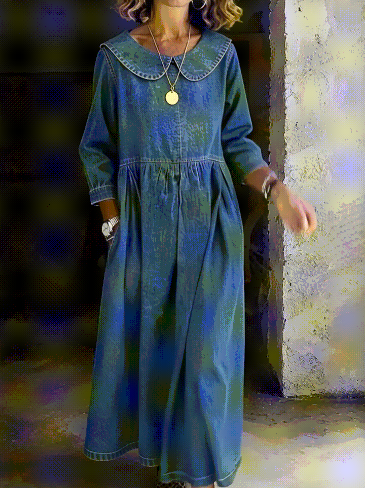 Lieselotte - Abito in denim con colletto alla Peter Pan — 8