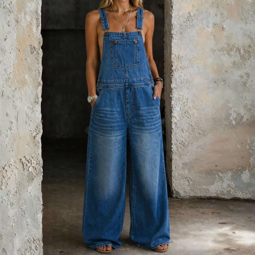 Kunigunde - Salopette in denim con elastico in vita — 1