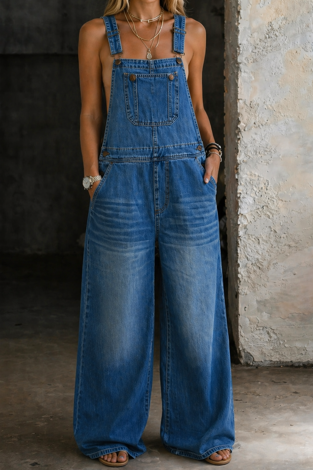 Kunigunde - Salopette in denim con elastico in vita — 2