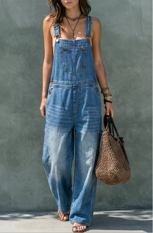 Kunigunde - Salopette in denim con elastico in vita — 3