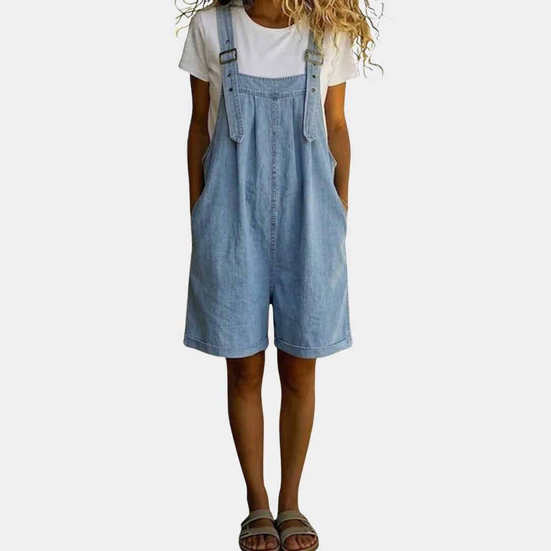 Klothilde - Tuta corta in denim dal morbido tocco di cotone — 1