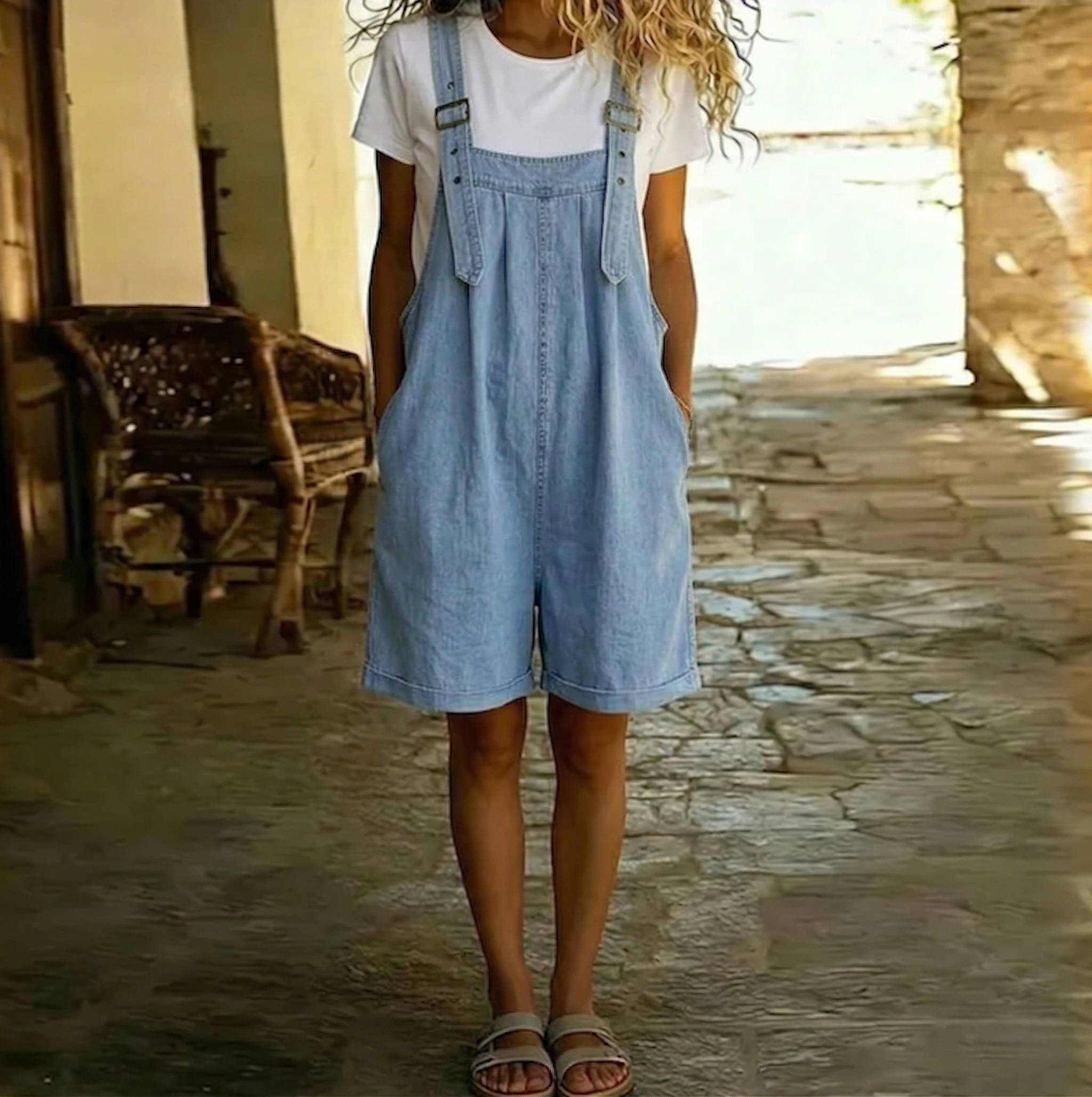 Klothilde - Tuta corta in denim dal morbido tocco di cotone — 2