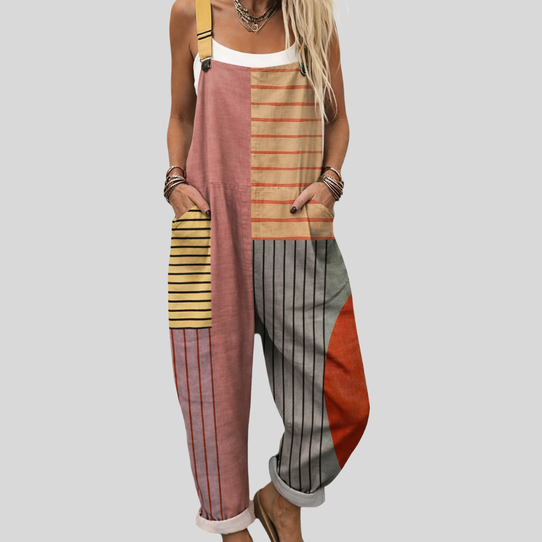 Salopette color-block con righe — 1
