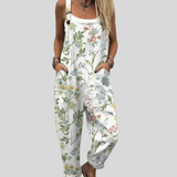 Salopette bianca con fiori di campo — 1