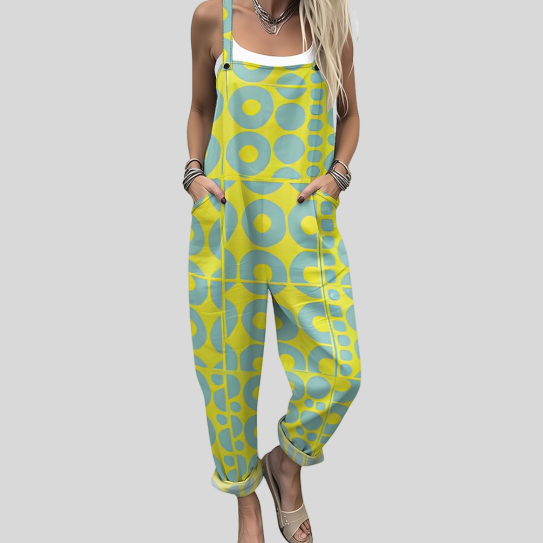 Salopette retrò giallo-turchese — 1