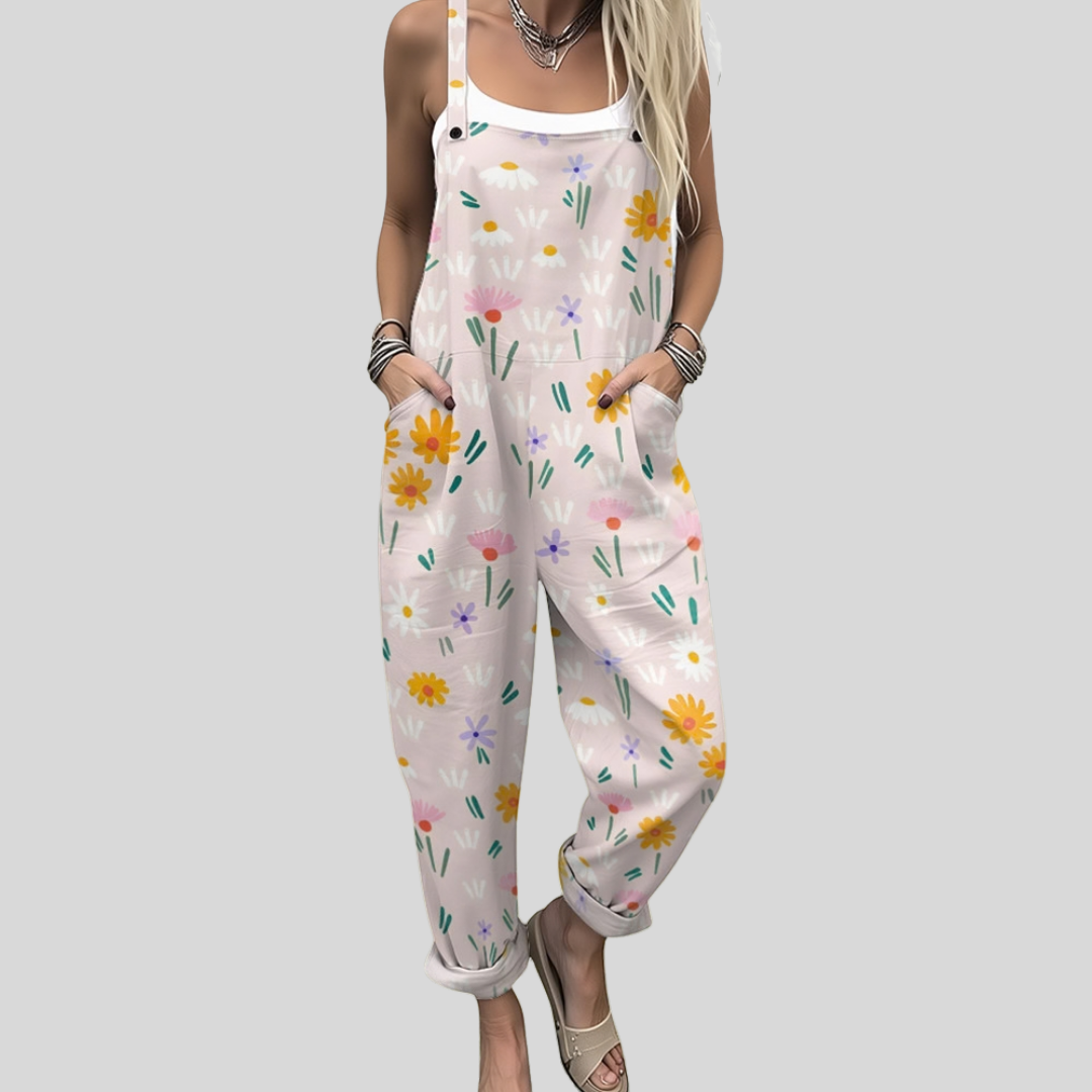 Salopette floreale rosa tenue — 1