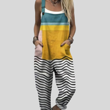 Salopette color block giallo petrolio — 1