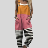 Salopette color block arancione-rosa — 1