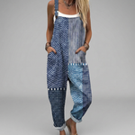 Salopette in blu boho patchwork — 1