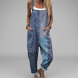 Salopette in blu boho patchwork — 1
