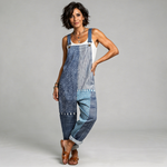 Salopette in blu boho patchwork — 2
