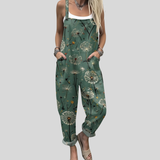 Salopette verde con denti di leone — 1
