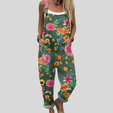 Salopette floreale verde petrolio — 1