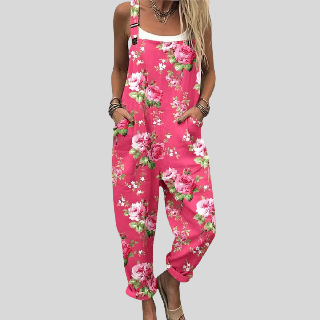 Salopette rosa con rose — 1