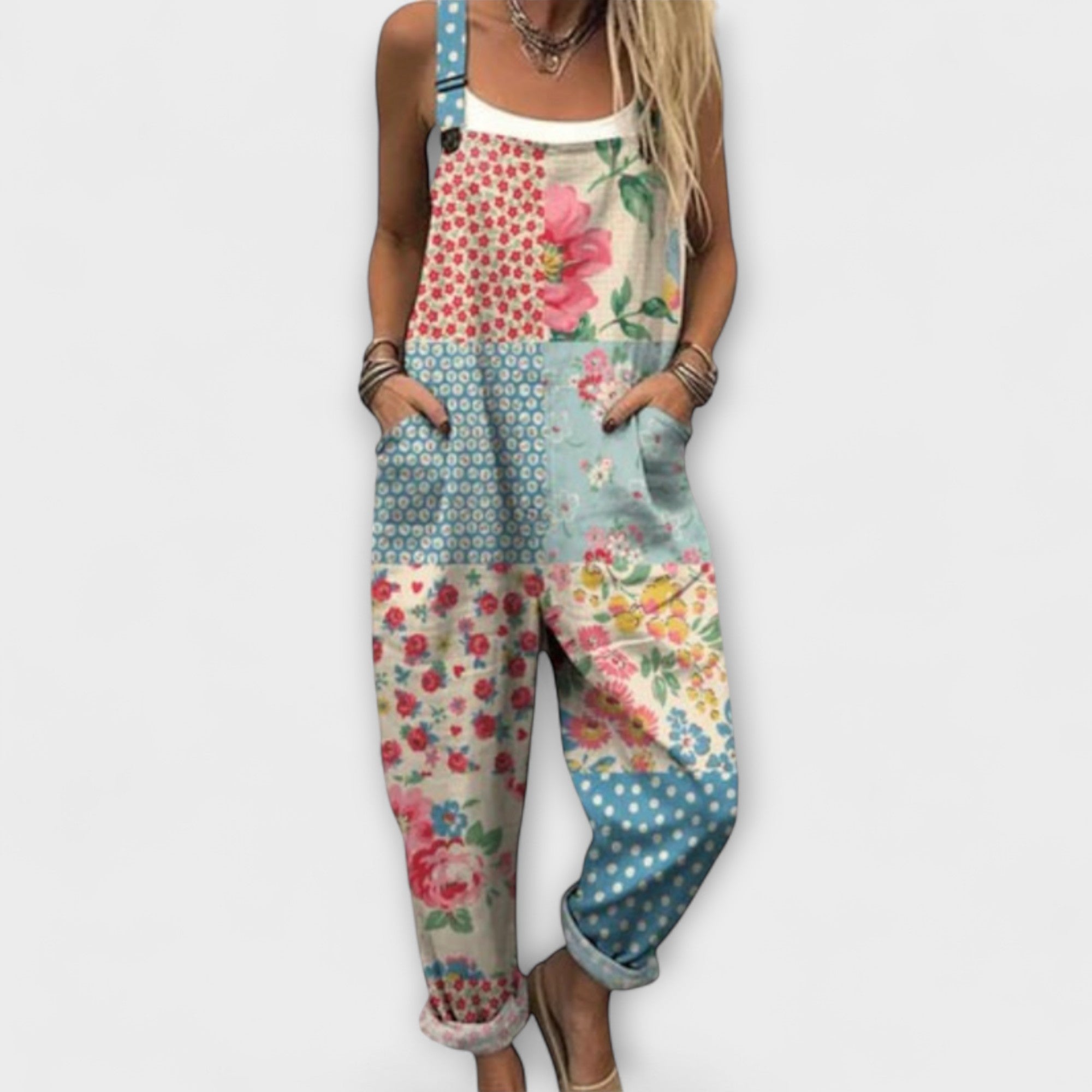 Astrid | Salopette patchwork retrò — 1