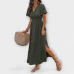 Selma | Elegante abito boho con scollo a V e maniche lunghe — 1