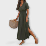 Selma | Elegante abito boho con scollo a V e maniche lunghe — 1