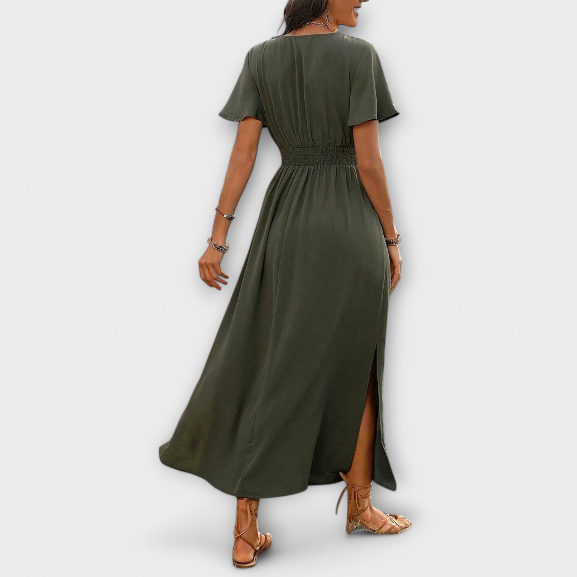 Selma | Elegante abito boho con scollo a V e maniche lunghe — 3