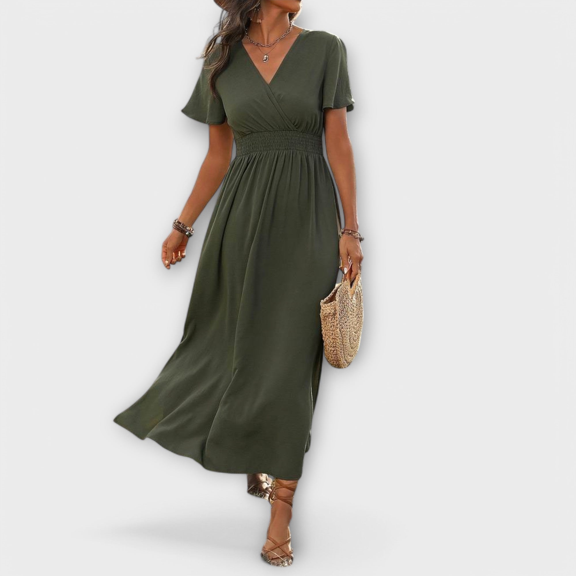Selma | Elegante abito boho con scollo a V e maniche lunghe — 4