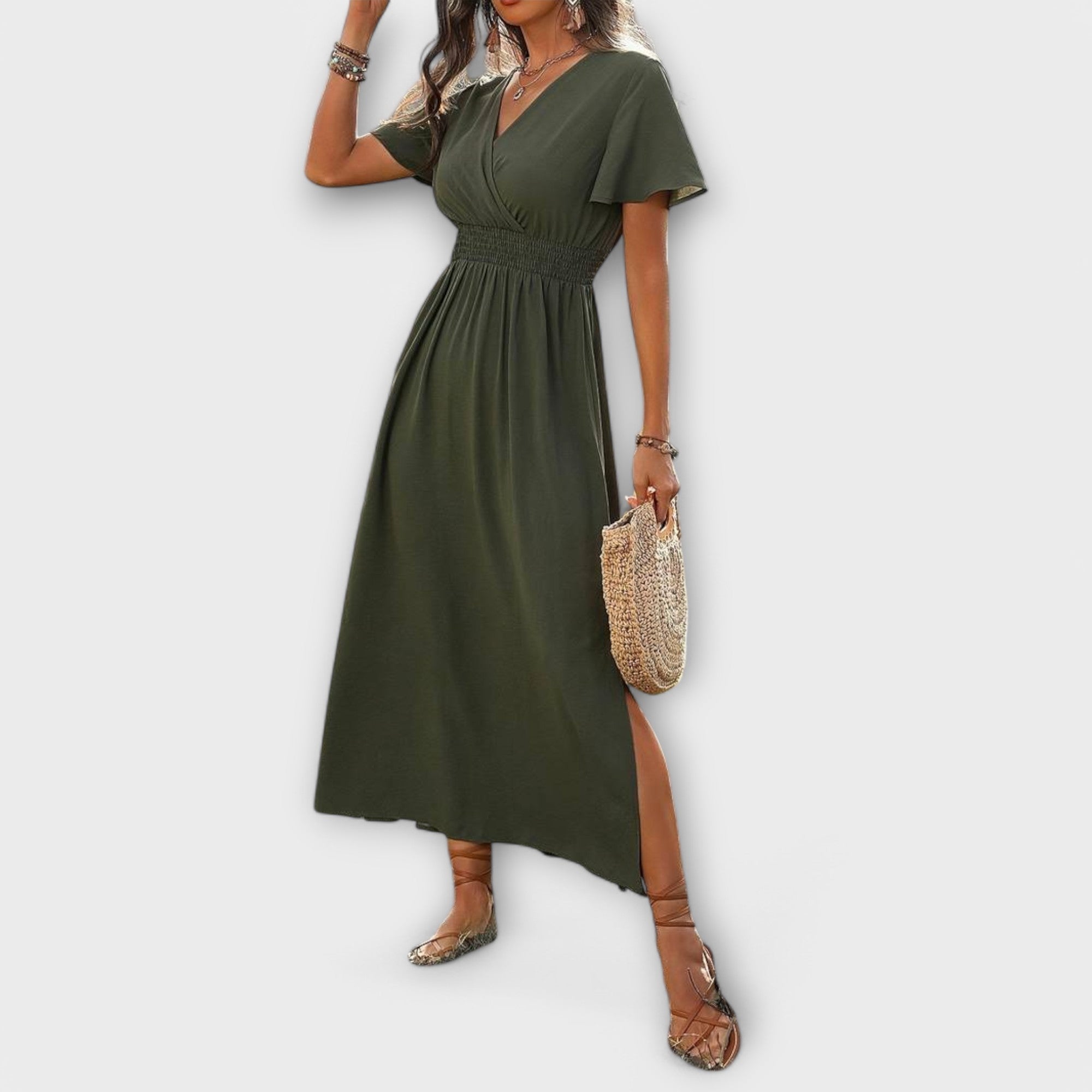 Selma | Elegante abito boho con scollo a V e maniche lunghe — 6