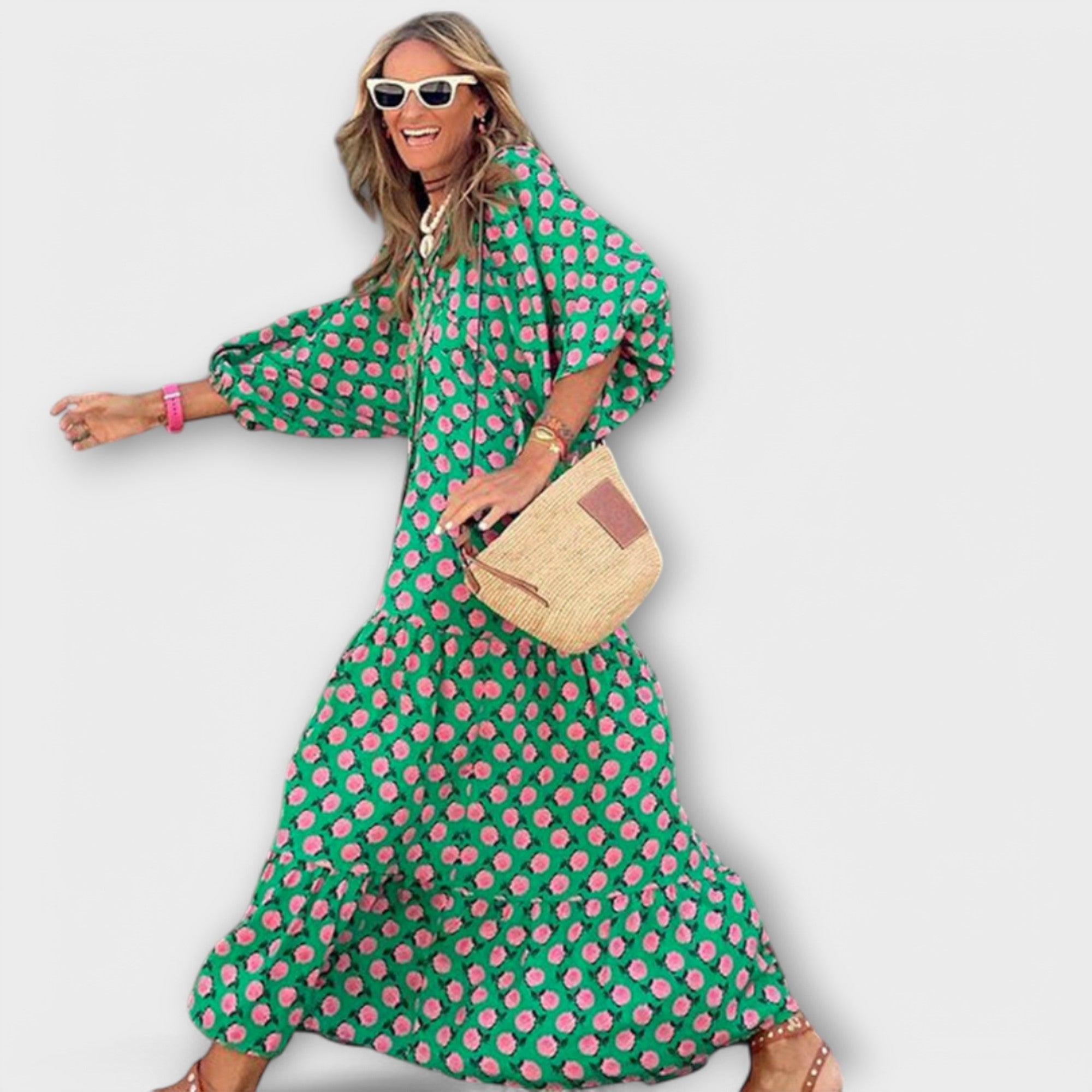 Sylvia | Elegante maxi abito geometrico — 1
