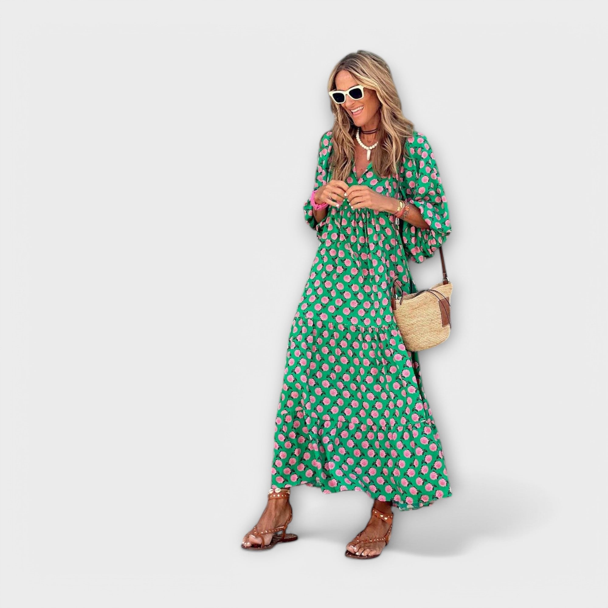 Sylvia | Elegante maxi abito geometrico — 2