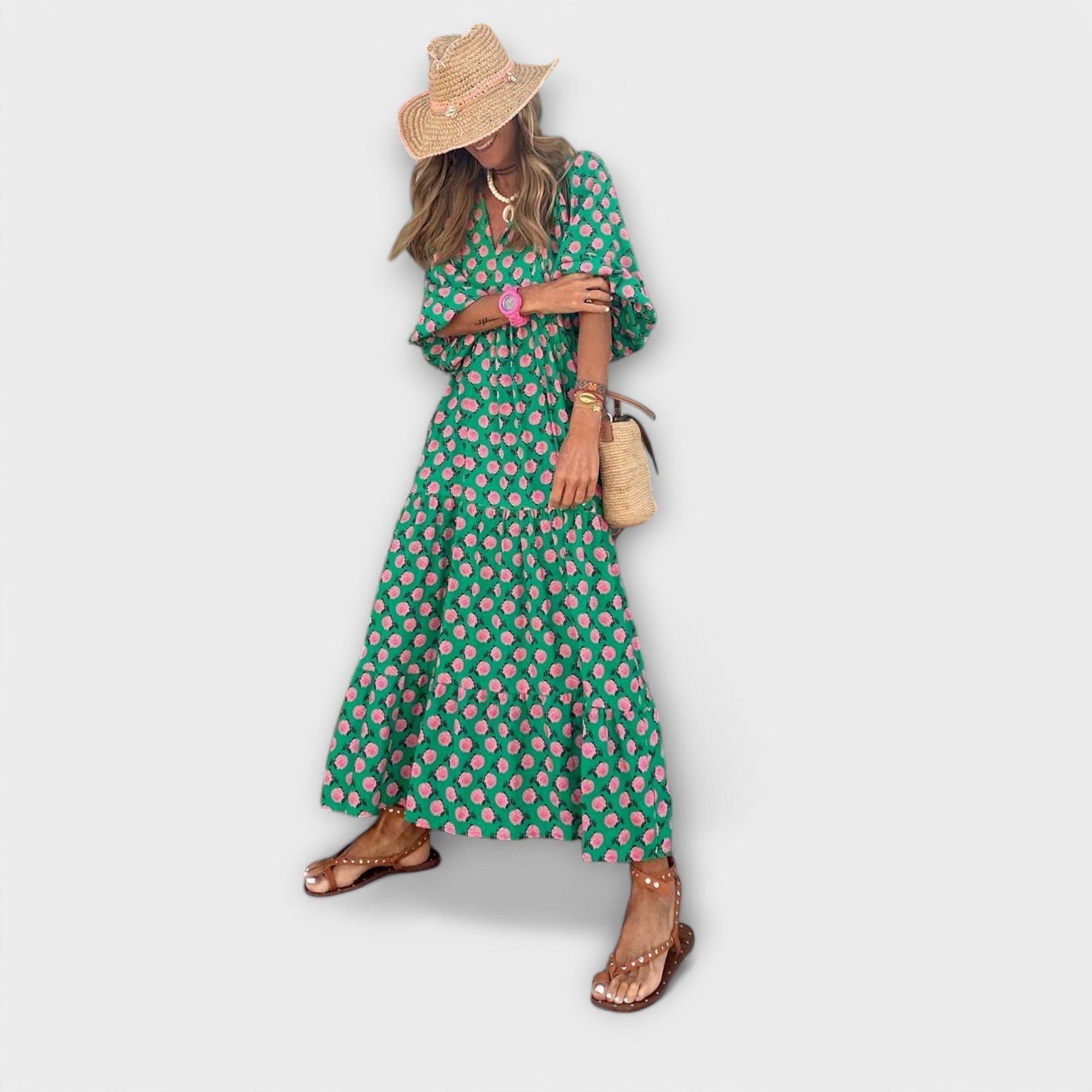 Sylvia | Elegante maxi abito geometrico — 3