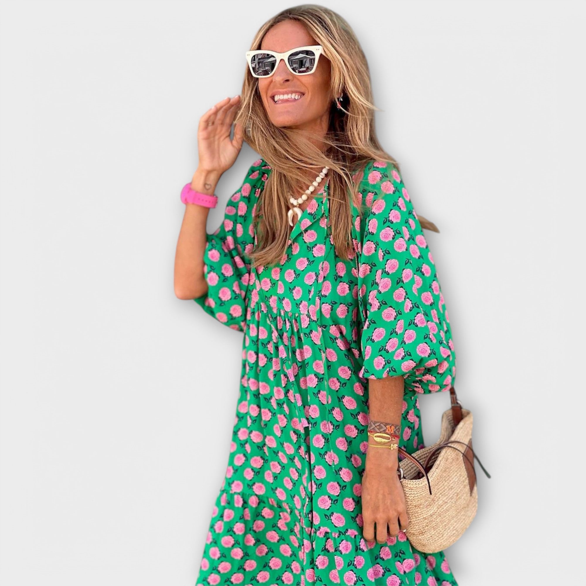 Sylvia | Elegante maxi abito geometrico — 4
