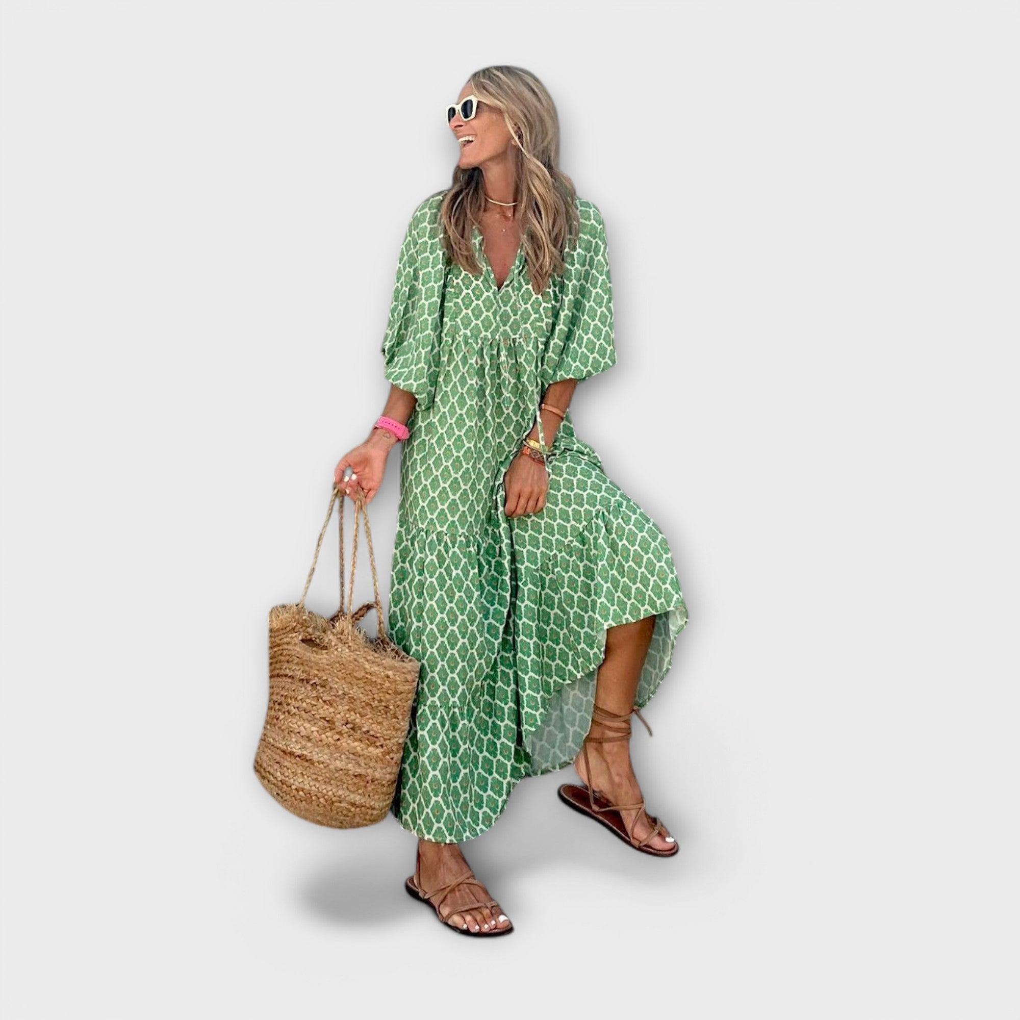 Sylvia | Elegante maxi abito geometrico — 5