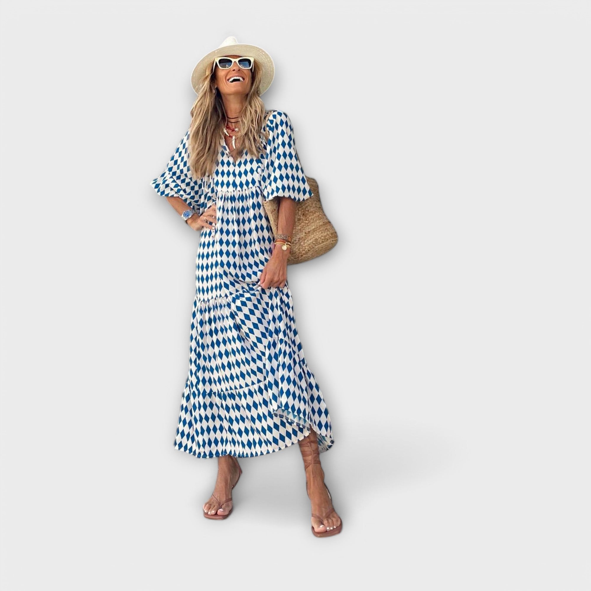 Sylvia | Elegante maxi abito geometrico — 8