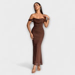 Solveig | vestito aderente con volant e spalle scoperte — 1