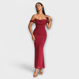 Solveig | vestito aderente con volant e spalle scoperte — 7