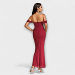 Solveig | vestito aderente con volant e spalle scoperte — 9