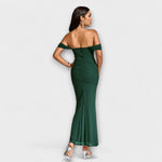 Solveig | vestito aderente con volant e spalle scoperte — 12