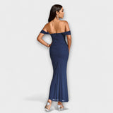 Solveig | vestito aderente con volant e spalle scoperte — 15