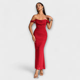 Solveig | vestito aderente con volant e spalle scoperte — 16