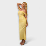 Solveig | vestito aderente con volant e spalle scoperte — 20