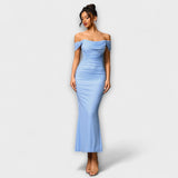 Solveig | vestito aderente con volant e spalle scoperte — 24